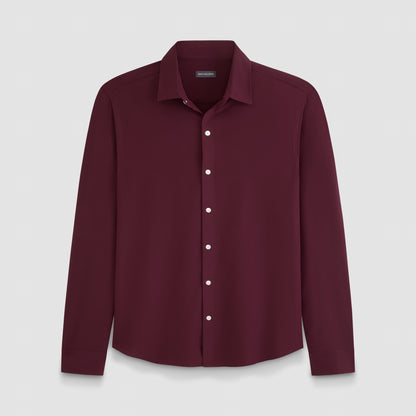 360 Comfort Long Sleeve Button Up Top Solid – Slim Fit