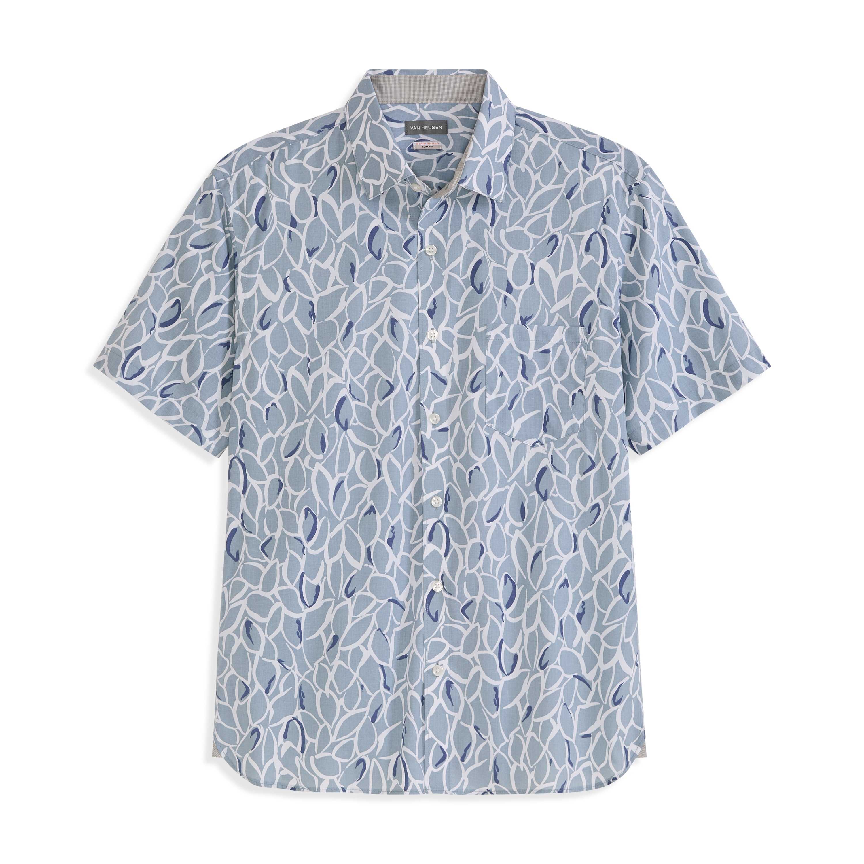 Folsen Short Sleeve Stain Shield Shirt Bold Leaf Print - Big &amp; Tall