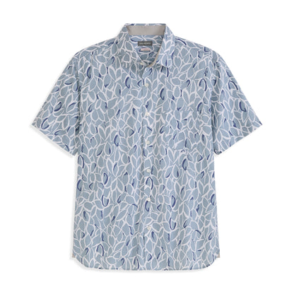 Folsen Short Sleeve Stain Shield Shirt Bold Leaf Print - Big &amp; Tall