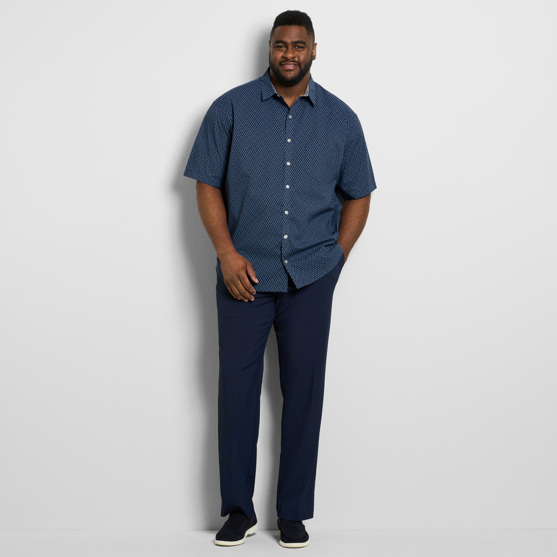 Folsen Short Sleeve Stain Shield Shirt Leaf Print - Big &amp; Tall