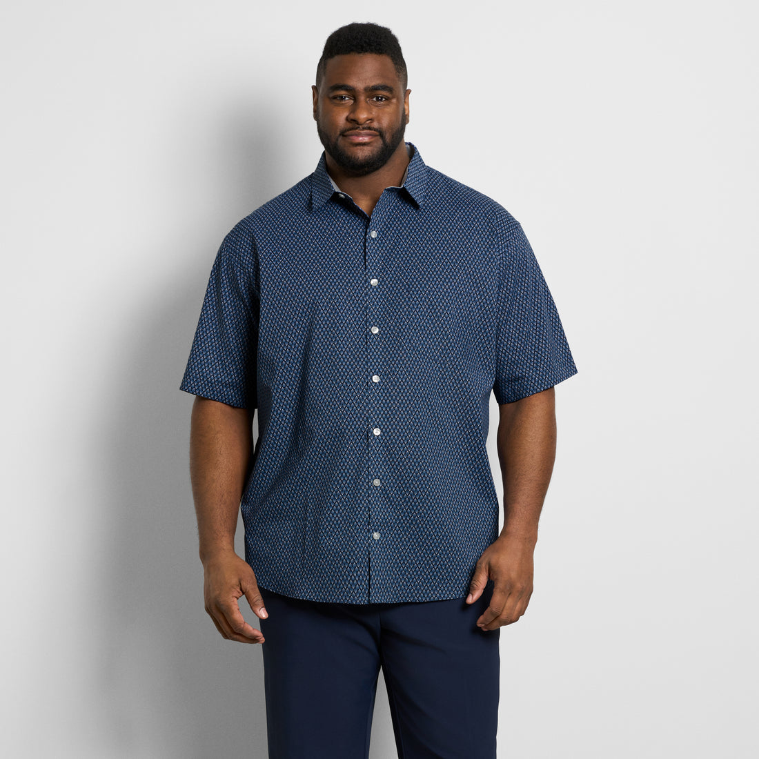 Folsen Short Sleeve Stain Shield Shirt Leaf Print - Big &amp; Tall