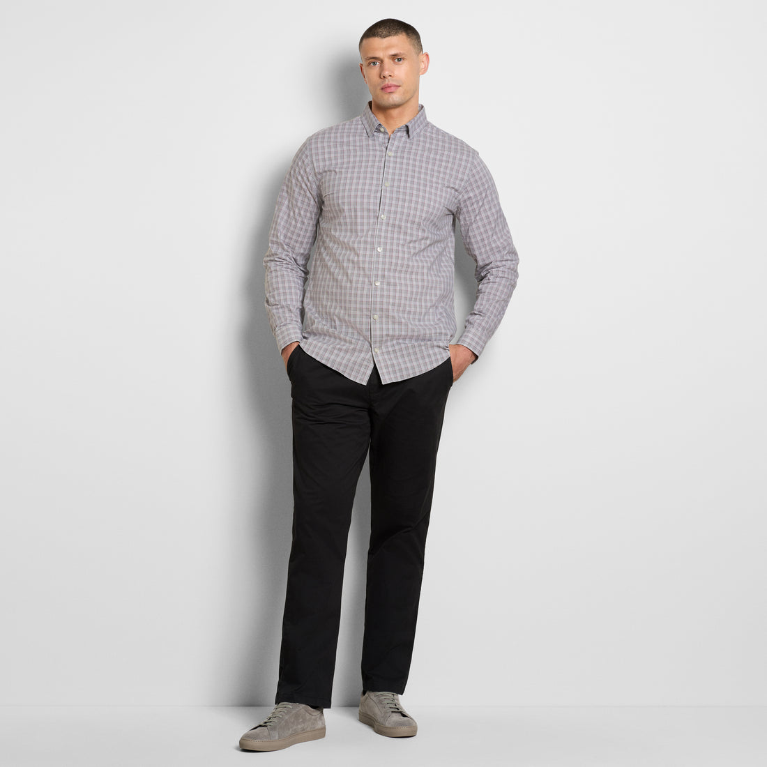 Cronbie Long Sleeve Everyday Defense Stain Shield Shirt Tattersall Print - Big &amp; Tall
