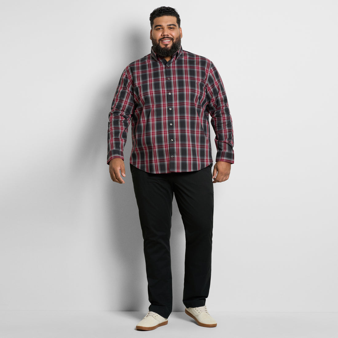 Cronbie Long Sleeve Shirt Everyday Defense Stain Shield Fave Plaid Print - Big &amp; Tall