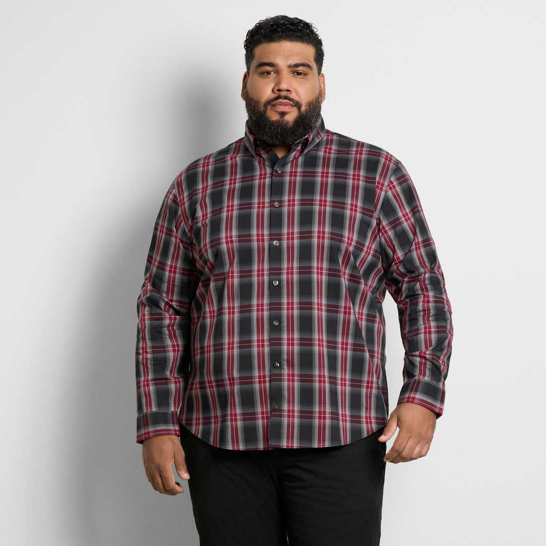 Cronbie Long Sleeve Shirt Everyday Defense Stain Shield Fave Plaid Print - Big &amp; Tall