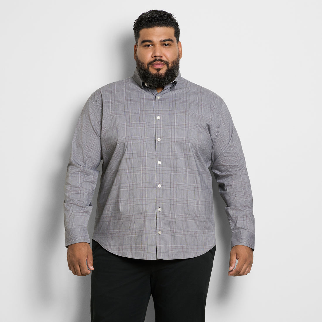 Cronbie Long Sleeve Everyday Defense Stain Shield Shirt End on End Plaid Print - Big &amp; Tall