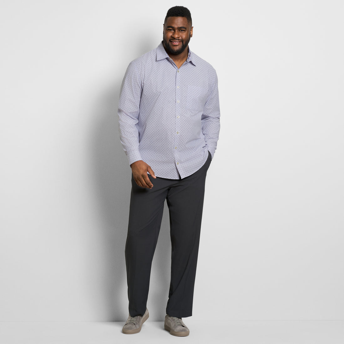 Originals Long Sleeve Shirt Stripe Dot Print - Big &amp; Tall