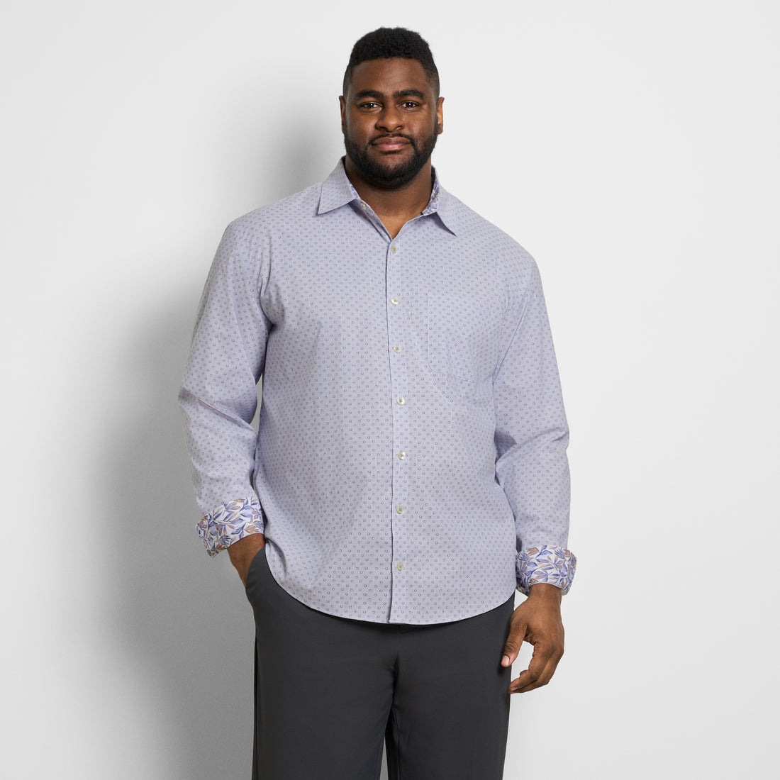 Originals Long Sleeve Shirt Stripe Dot Print - Big &amp; Tall