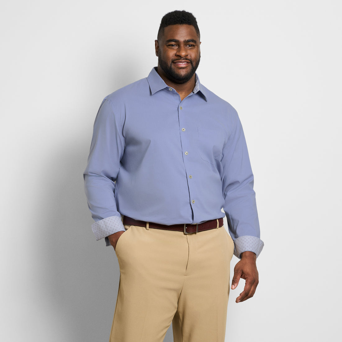 Originals Dobby Dot Print Long Sleeve Shirt - Big &amp; Tall