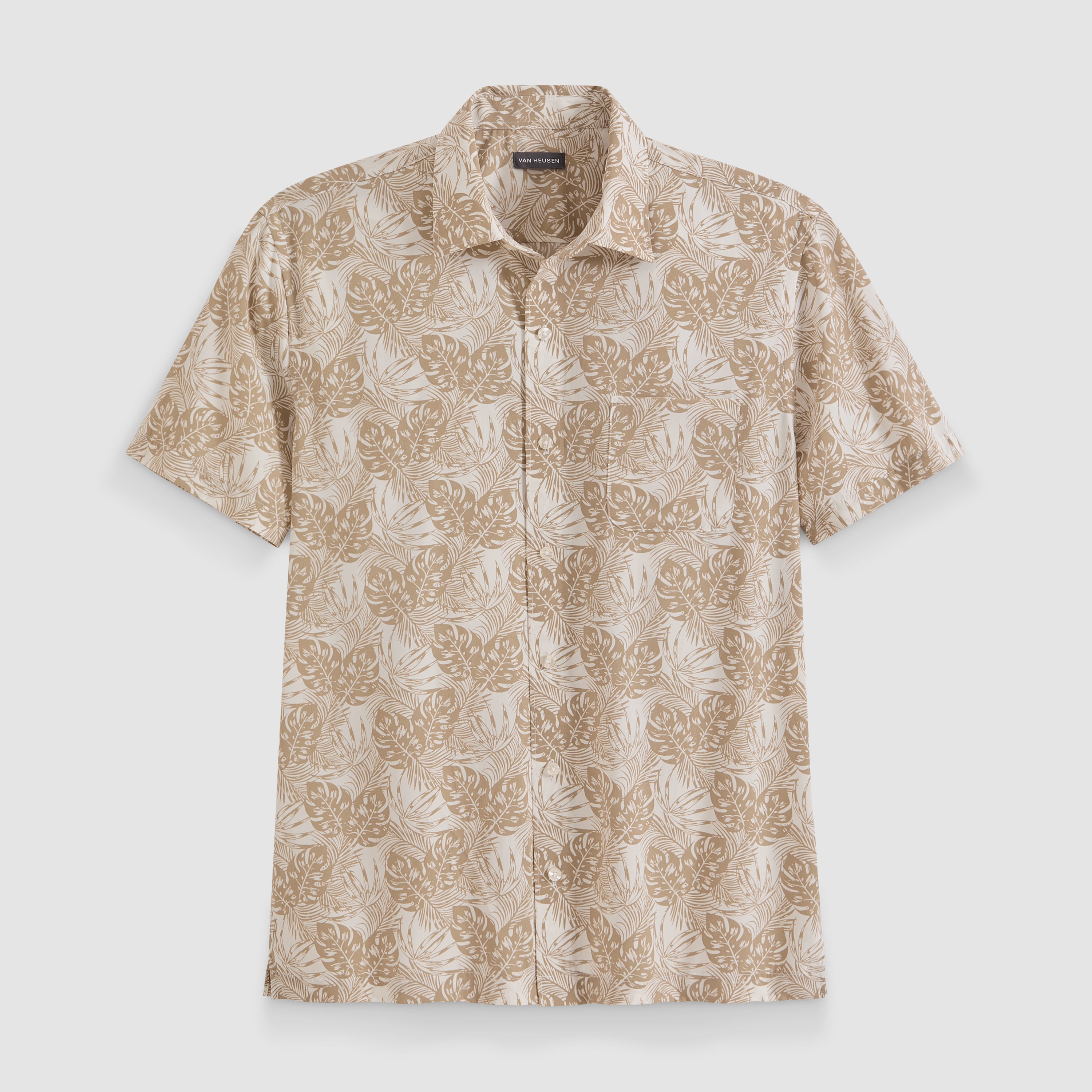 Big &amp; Tall Weekend Short Sleeve Camp Mono Print Shirt