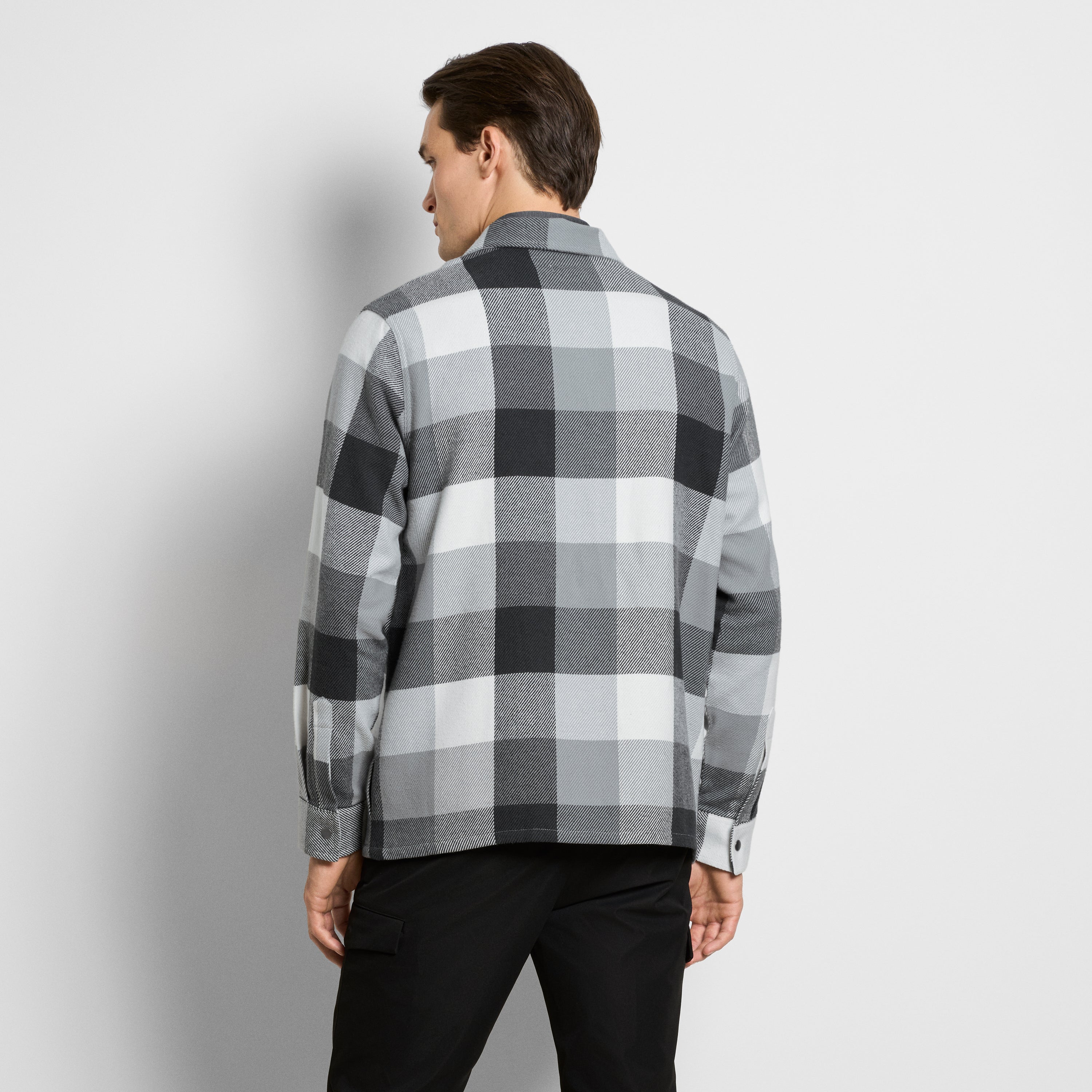 Plaid Zip Front Shirt Jacket