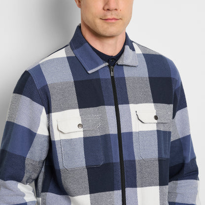 Plaid Zip Front Shirt Jacket