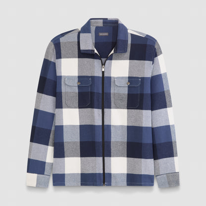 Plaid Zip Front Shirt Jacket