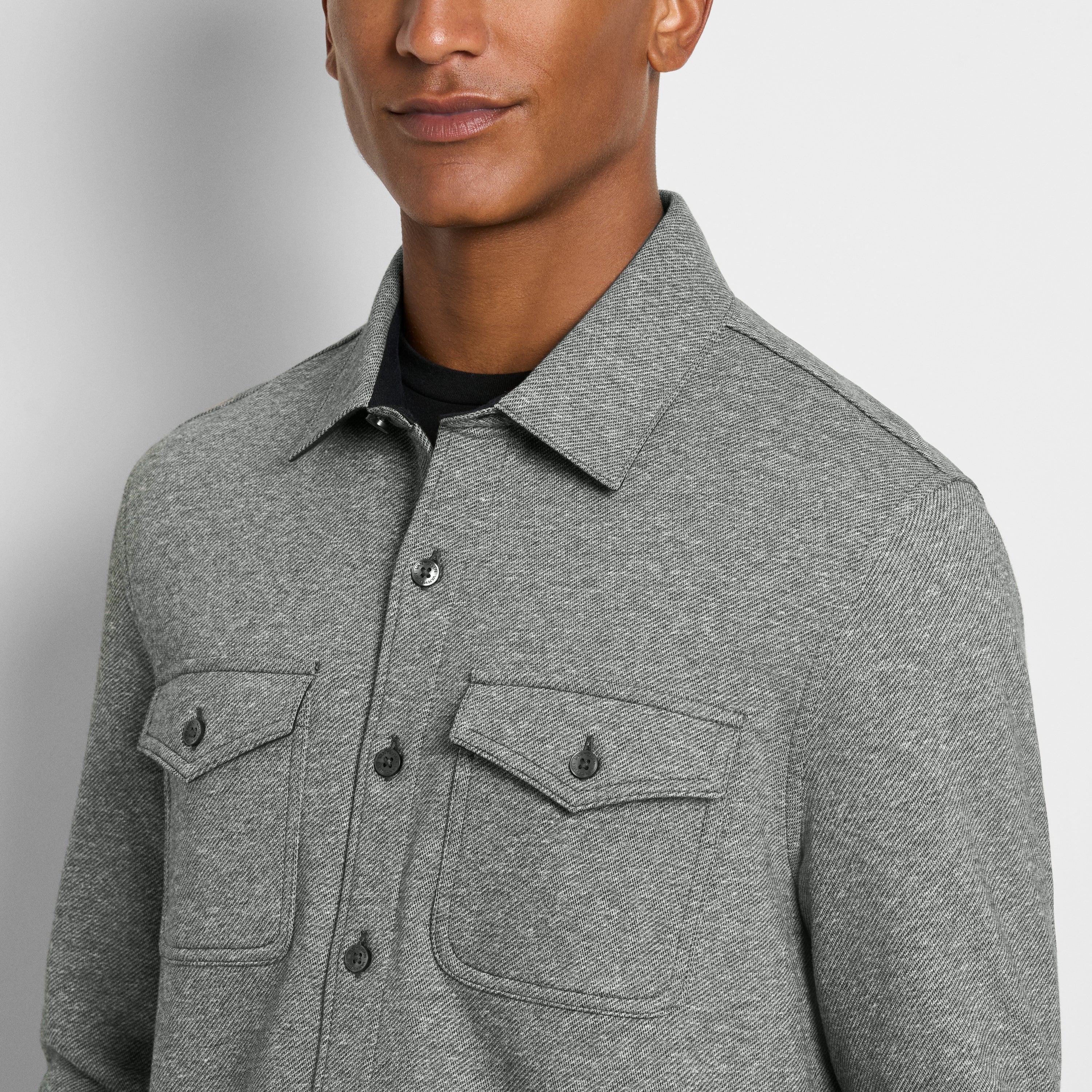 Essential Fleece Knit Long Sleeve Shirt Jacket