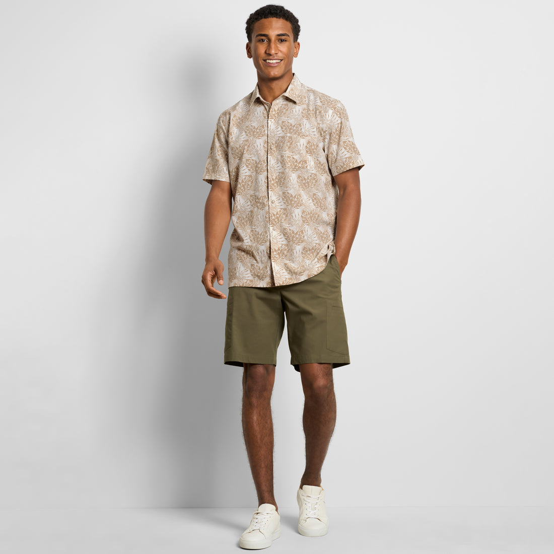 Weekend Short Sleeve Camp Mono Print Shirt