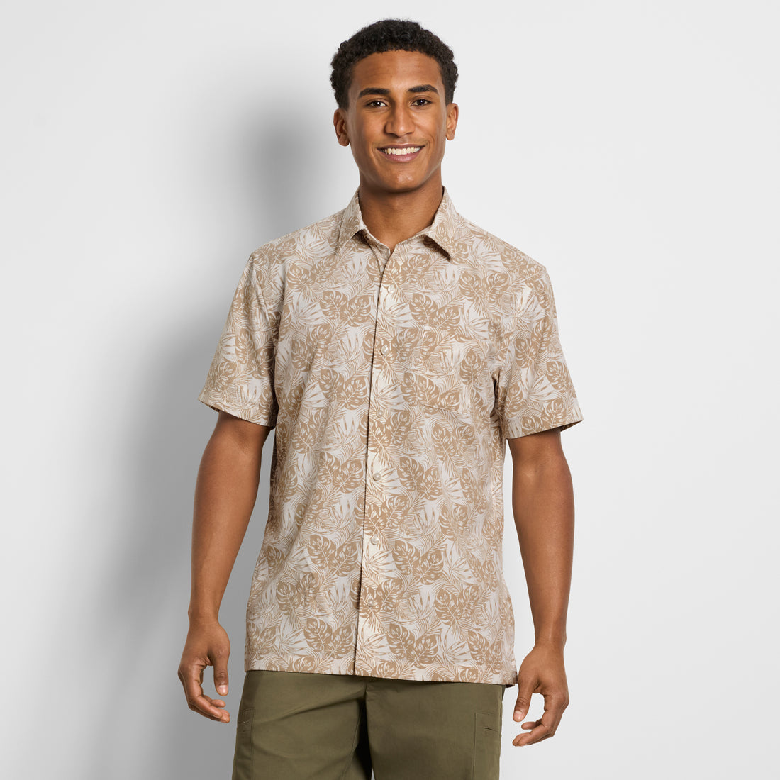 Weekend Short Sleeve Camp Mono Print Shirt