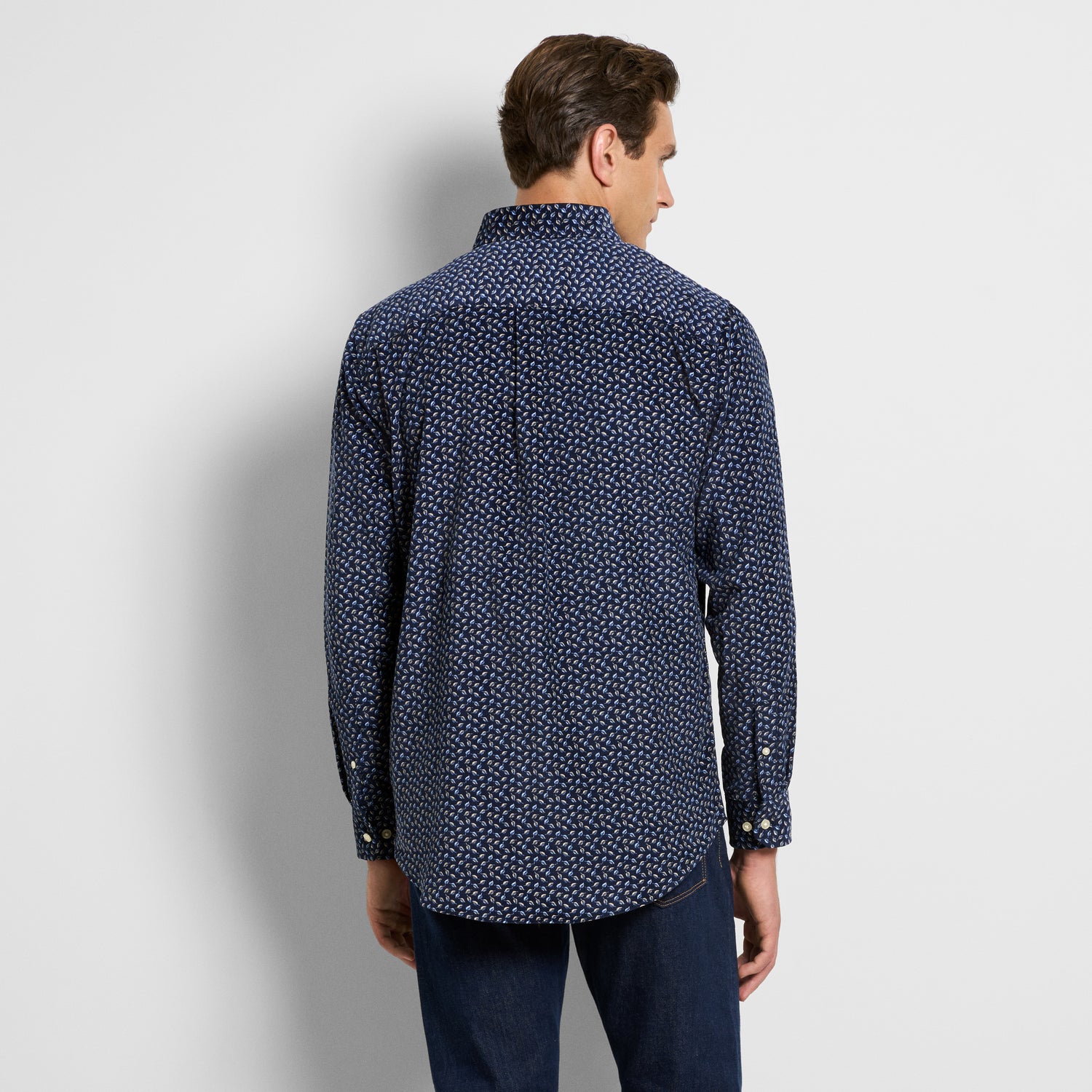 Weekend Corduroy Leaf Print Long Sleeve Shirt - Regular Fit