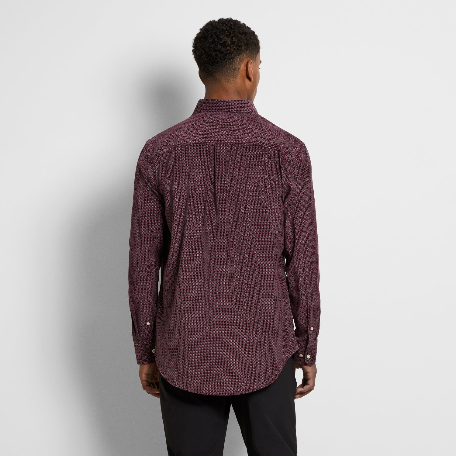 Weekend Corduroy Diamond Print Long Sleeve Shirt - Regular Fit