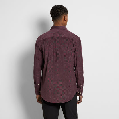 Weekend Corduroy Diamond Print Long Sleeve Shirt - Regular Fit