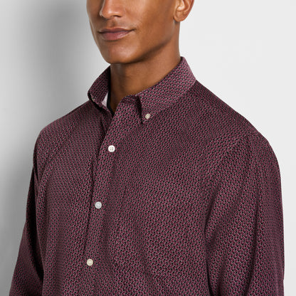 Weekend Corduroy Diamond Print Long Sleeve Shirt - Regular Fit