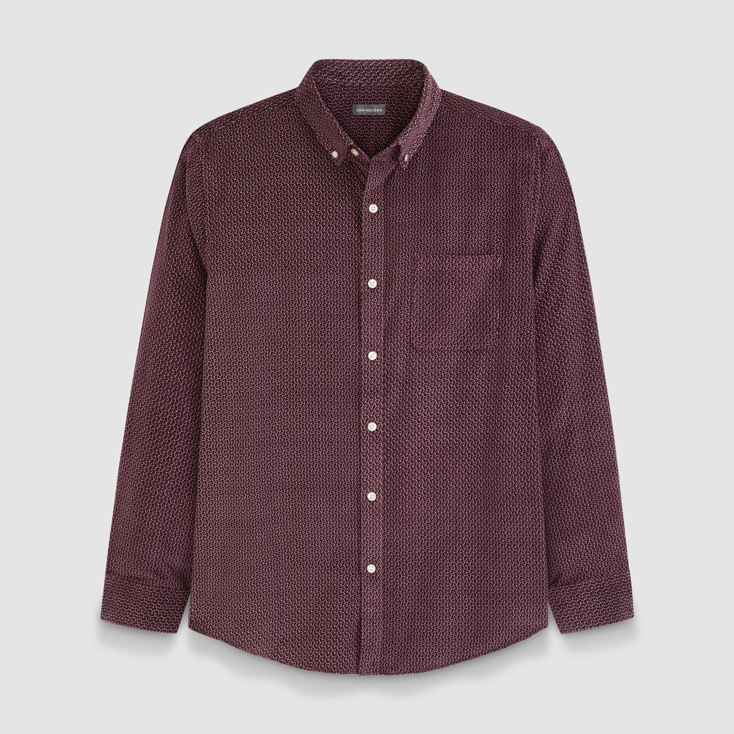 Weekend Corduroy Diamond Print Long Sleeve Shirt - Regular Fit