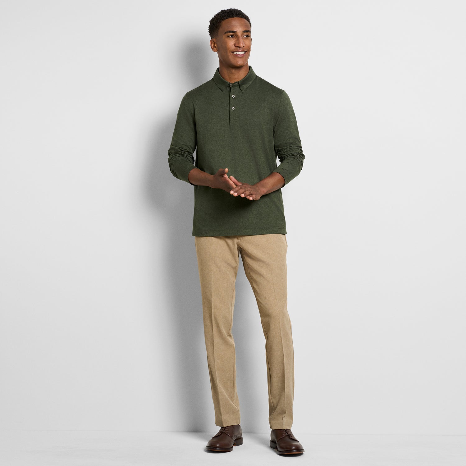 Performance Twill Long Sleeve Polo