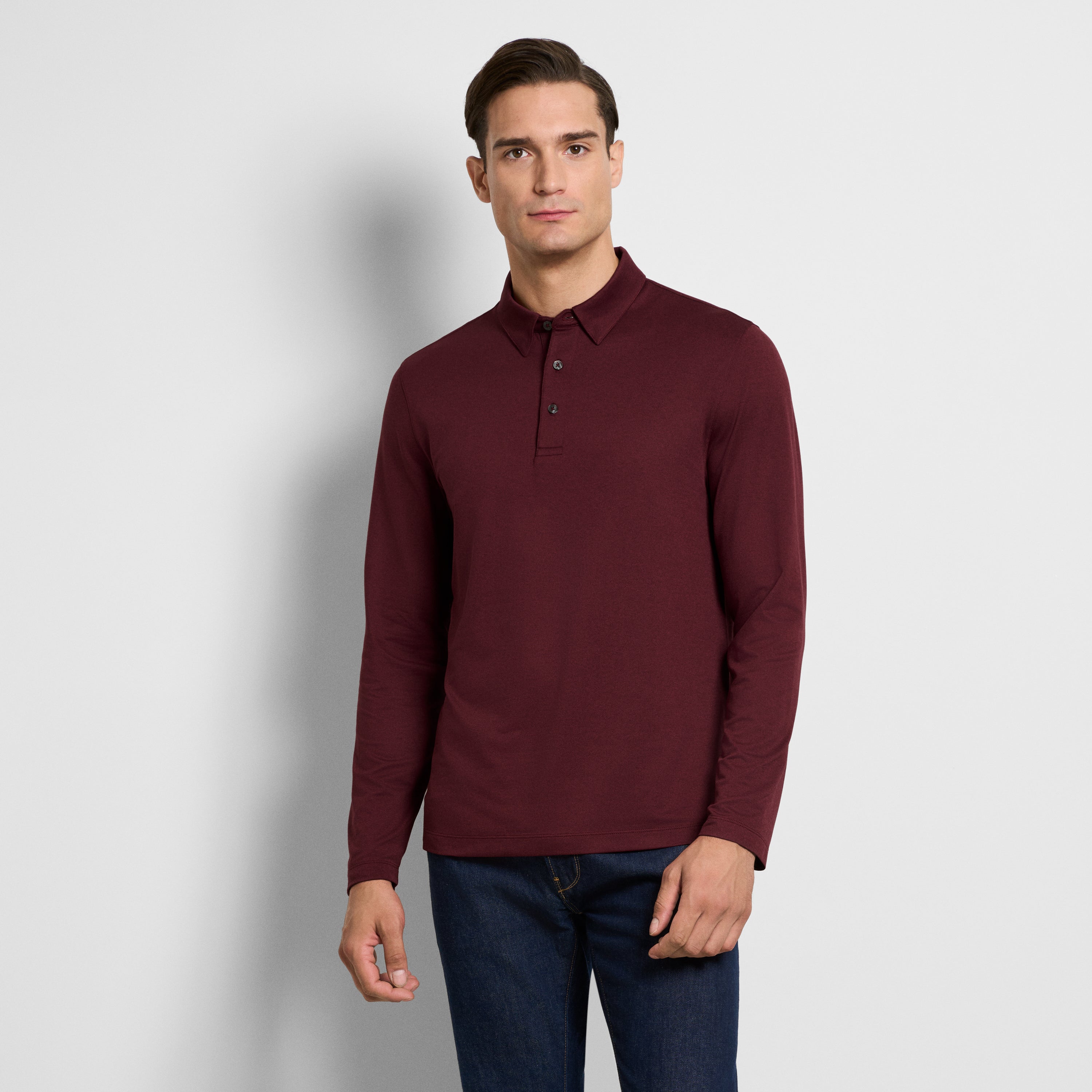 Performance Twill Long Sleeve Polo