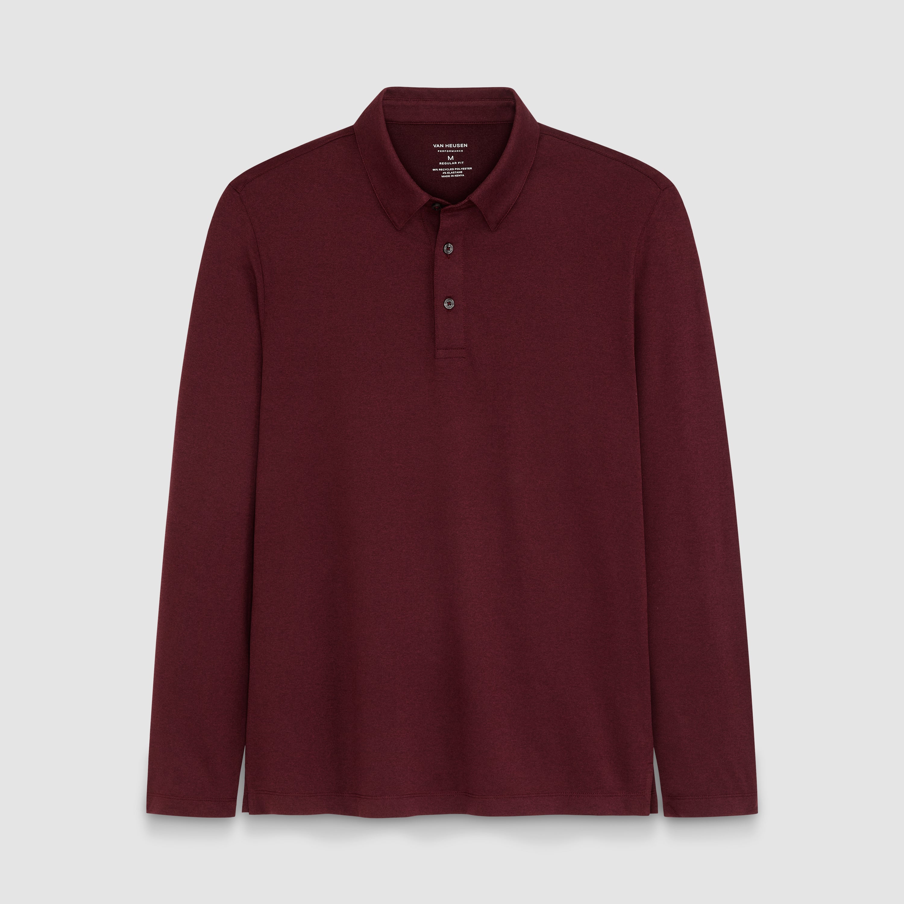 Performance Twill Long Sleeve Polo – Van Heusen