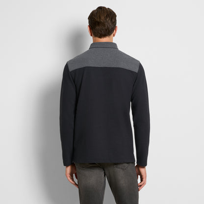 Essential Ottoman Blocked Long Sleeve Polo - Regular Fit