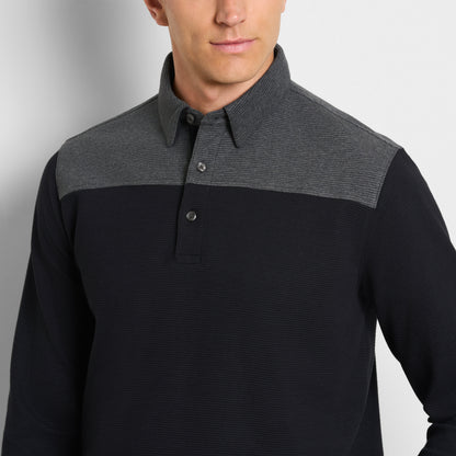 Essential Ottoman Blocked Long Sleeve Polo - Regular Fit
