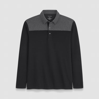 Essential Ottoman Blocked Long Sleeve Polo - Regular Fit