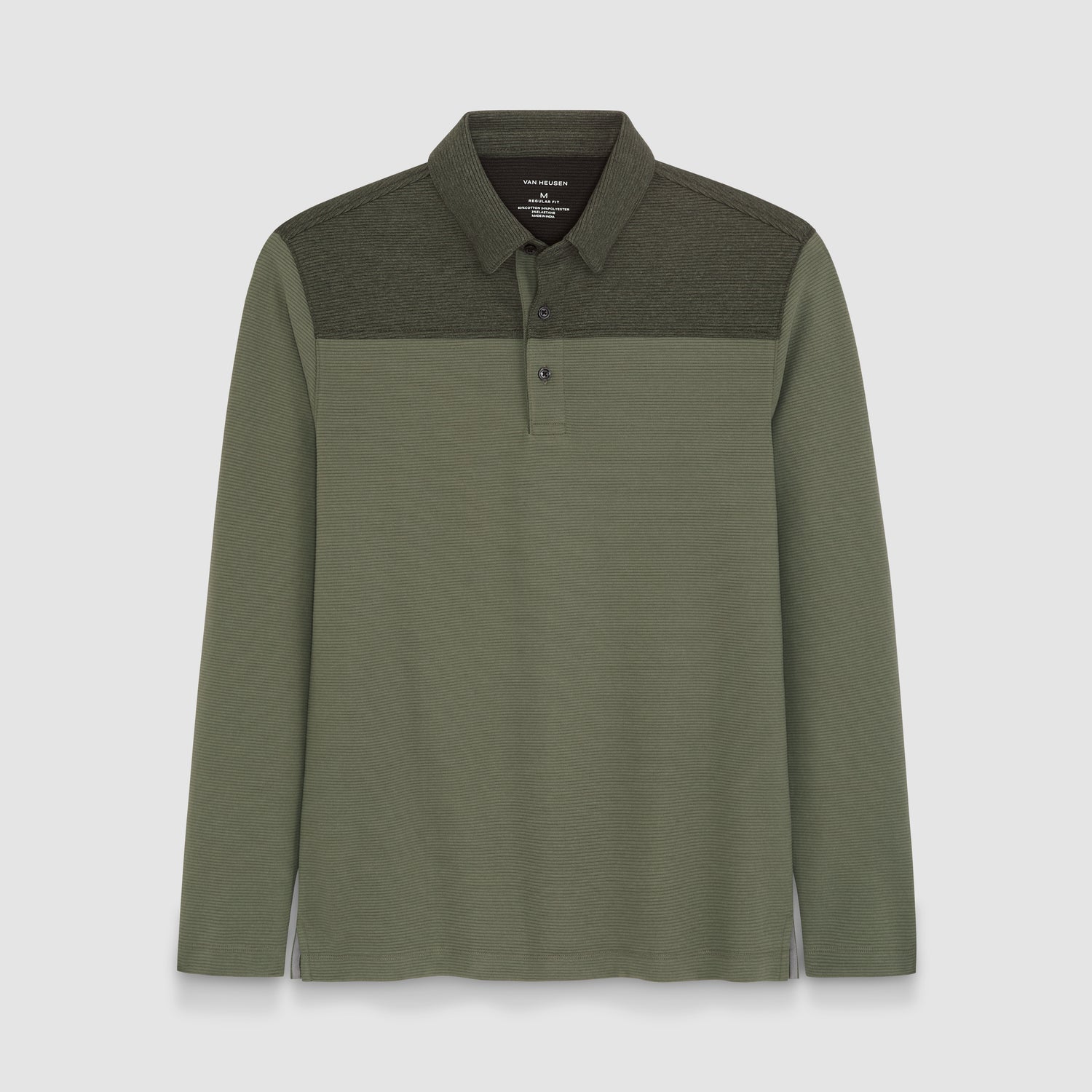 Regular Fit Essential Ottoman Blocked Long Sleeve Polo