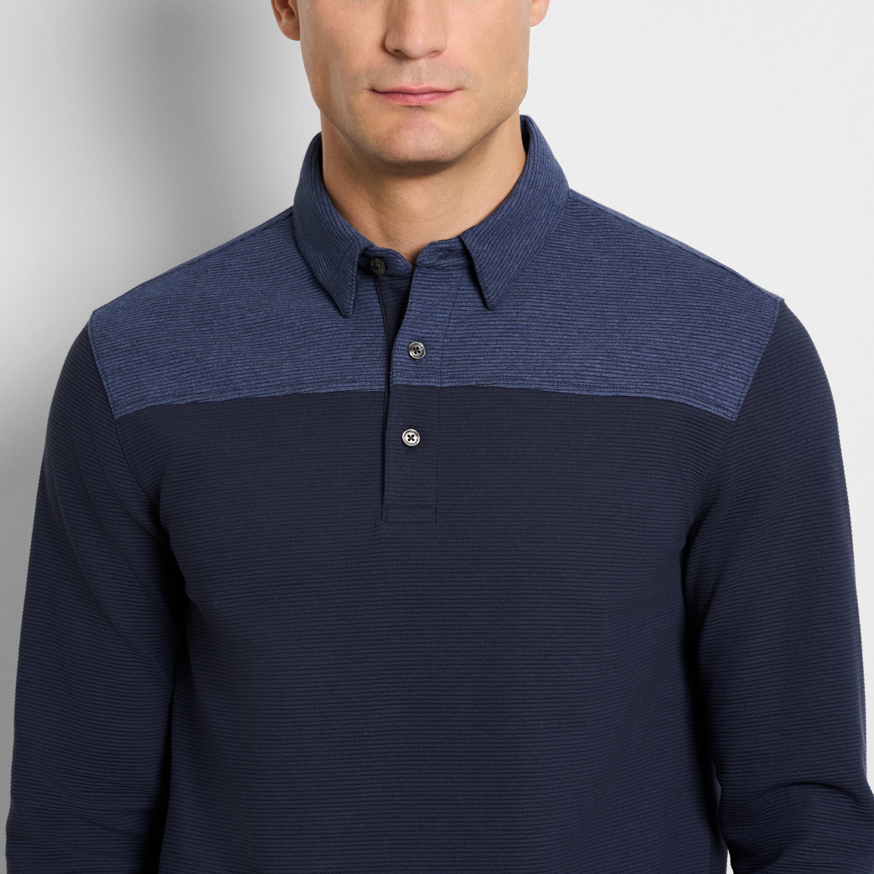 Regular Fit Essential Ottoman Blocked Long Sleeve Polo