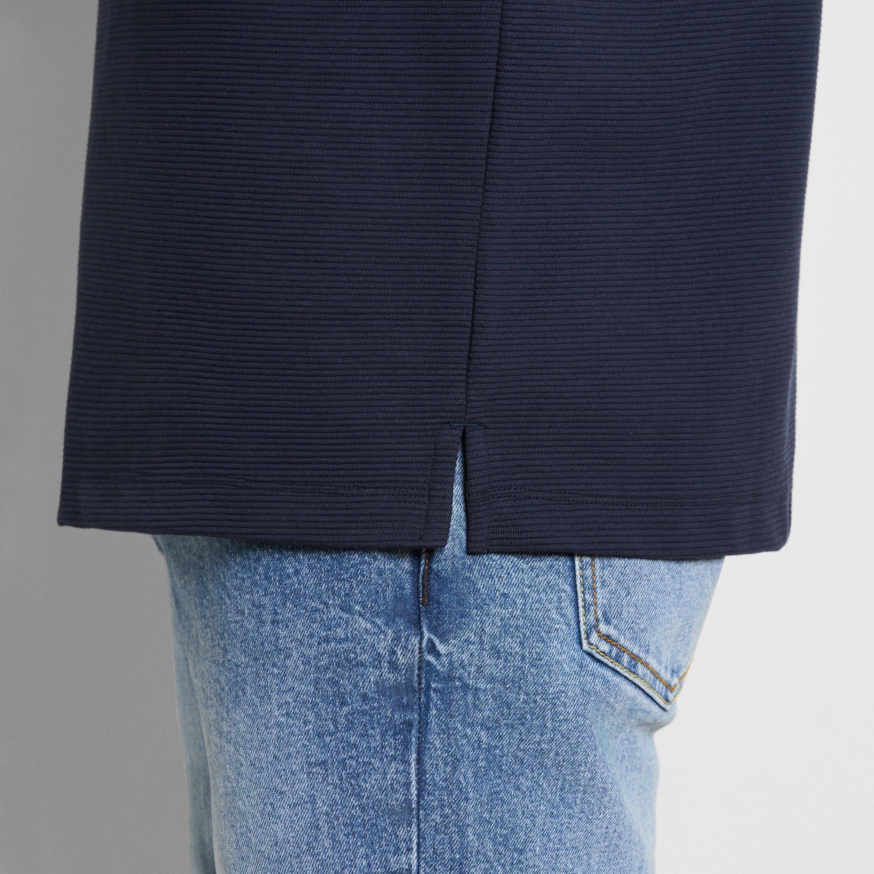 Regular Fit Essential Ottoman Blocked Long Sleeve Polo