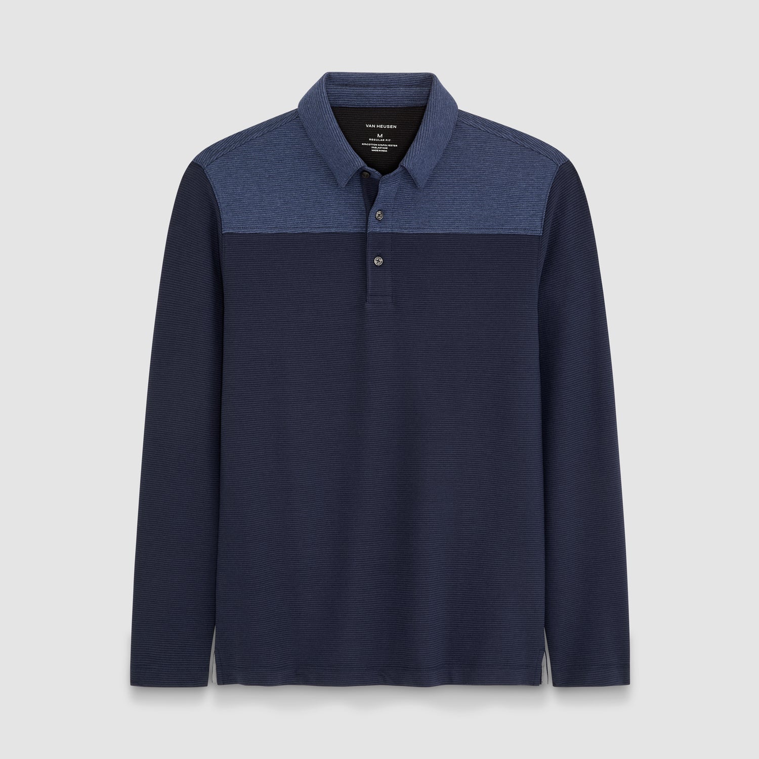 Essential Ottoman Blocked Long Sleeve Polo - Regular Fit