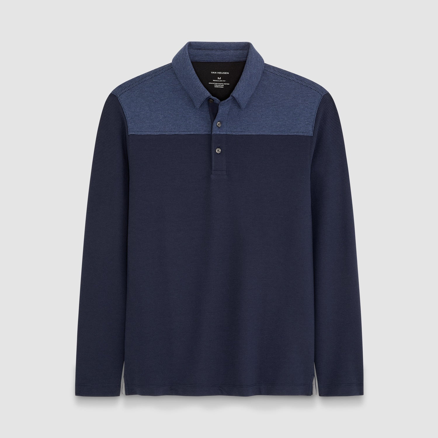 Regular Fit Essential Ottoman Blocked Long Sleeve Polo