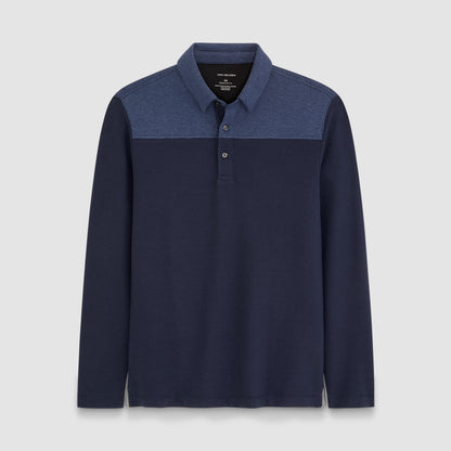 Regular Fit Essential Ottoman Blocked Long Sleeve Polo