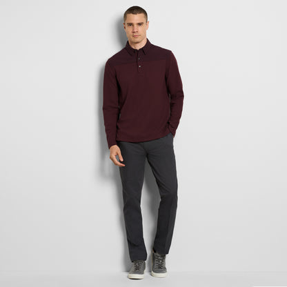 Essential Ottoman Blocked Long Sleeve Polo - Regular Fit