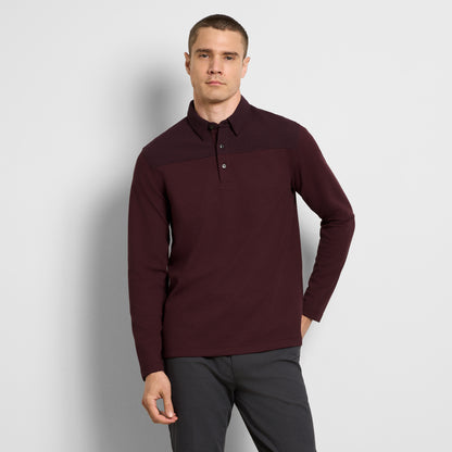 Essential Ottoman Blocked Long Sleeve Polo - Regular Fit