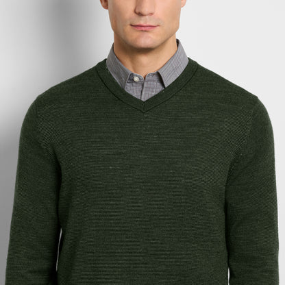 Essential End on End Long Sleeve V-Neck Sweater