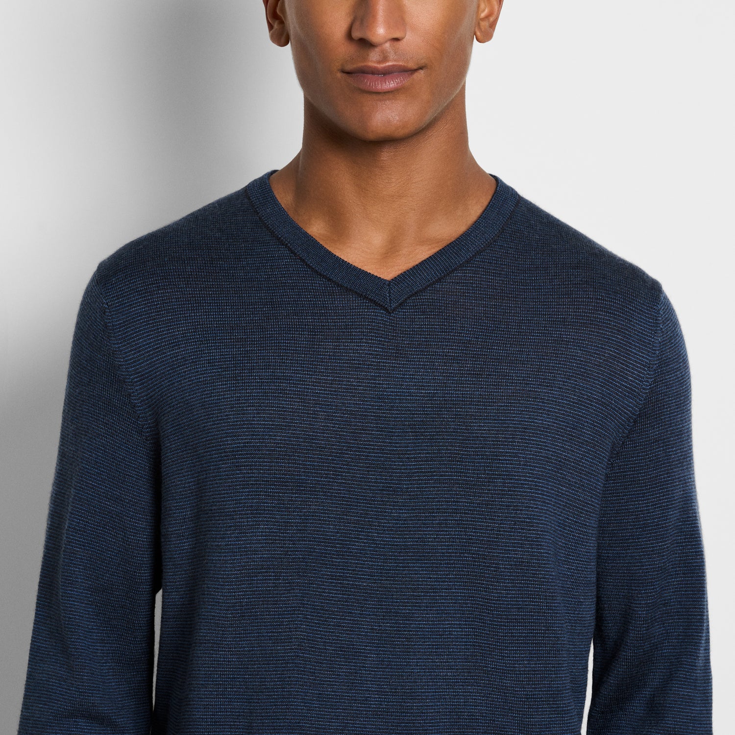 Essential End on End Long Sleeve V-Neck Sweater