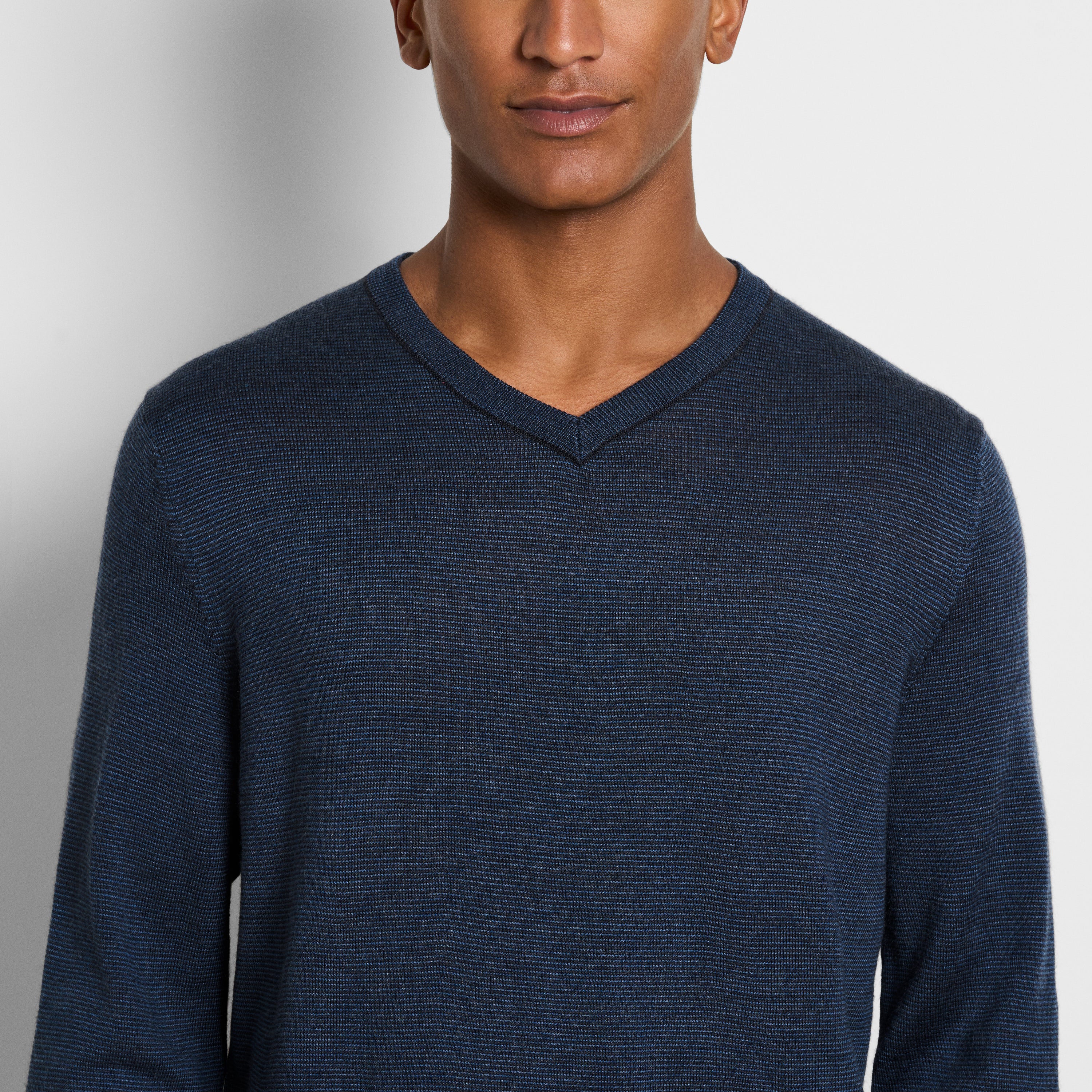 Essential End on End Long Sleeve V-Neck Sweater