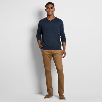 Essential End on End Long Sleeve V-Neck Sweater
