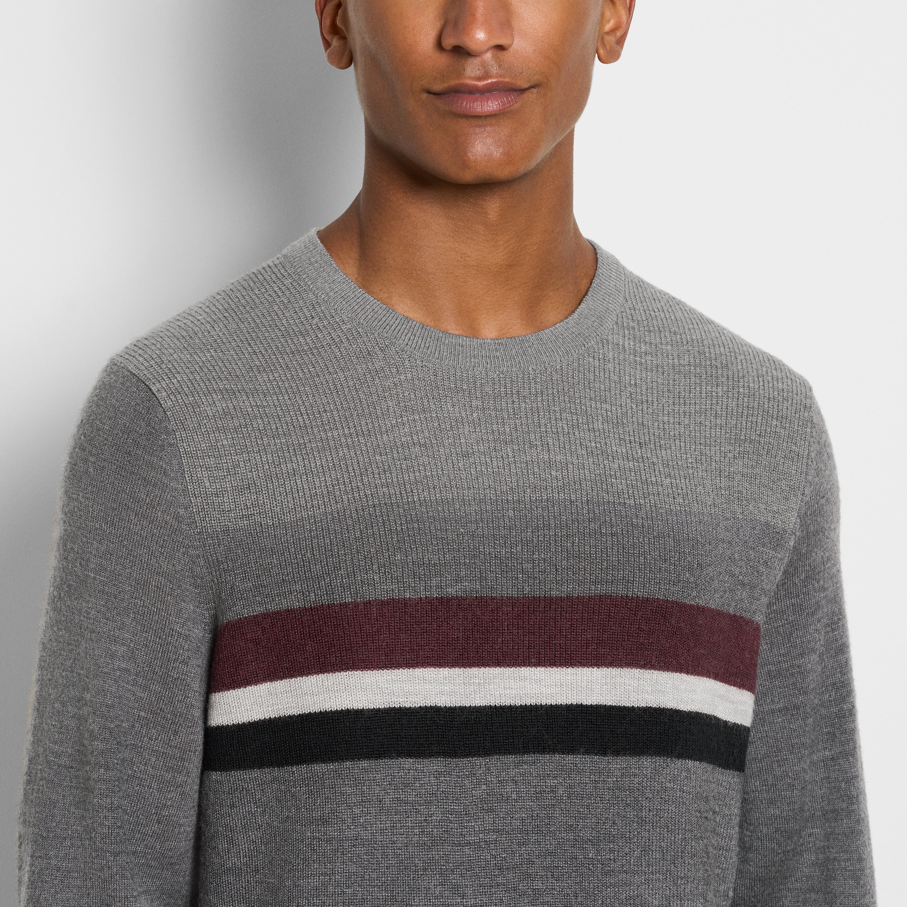 Essential Ski Stripe Long Sleeve Crewneck Sweater