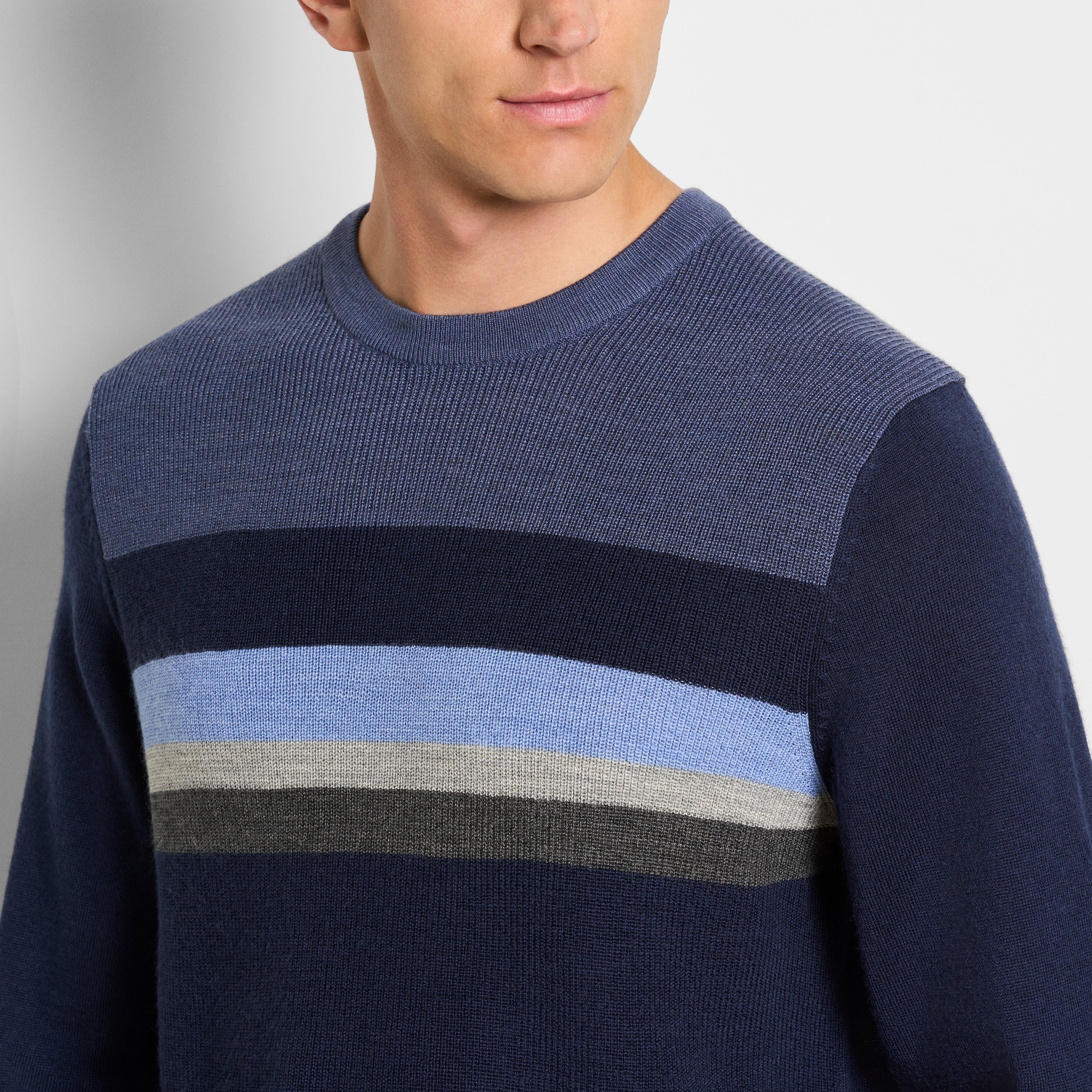 Essential Ski Stripe Long Sleeve Crewneck Sweater