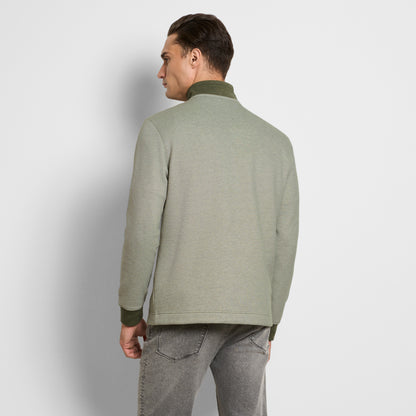 Essential Quarter Zip Pique Long Sleeve Sweater Fleece