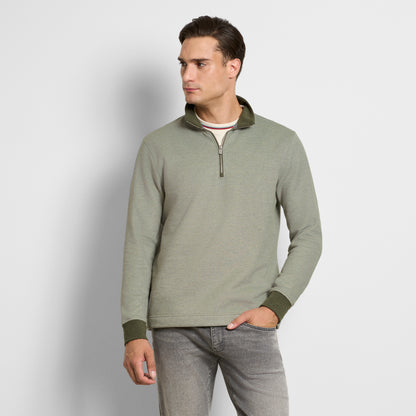 Essential Quarter Zip Pique Long Sleeve Sweater Fleece