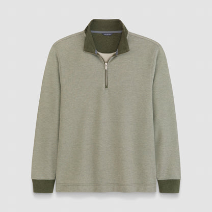 Essential Quarter Zip Pique Long Sleeve Sweater Fleece