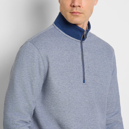 Essential Quarter Zip Pique Long Sleeve Sweater Fleece