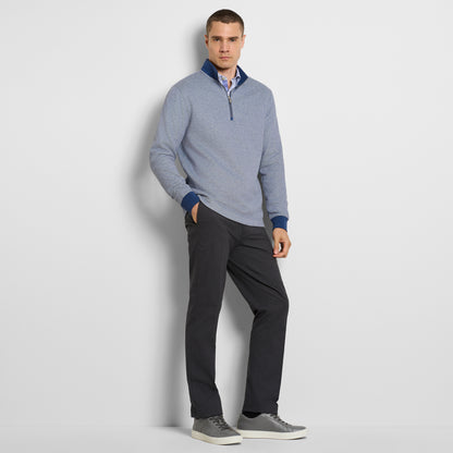 Essential Quarter Zip Pique Long Sleeve Sweater Fleece