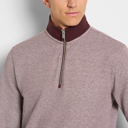 Essential Quarter Zip Pique Long Sleeve Sweater Fleece